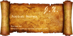 Justus Norma névjegykártya